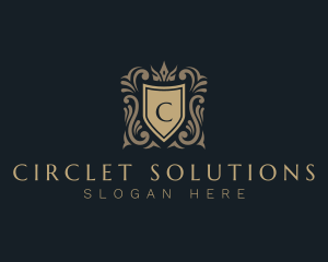 Circlet - Crown Shield Royal Crest logo design