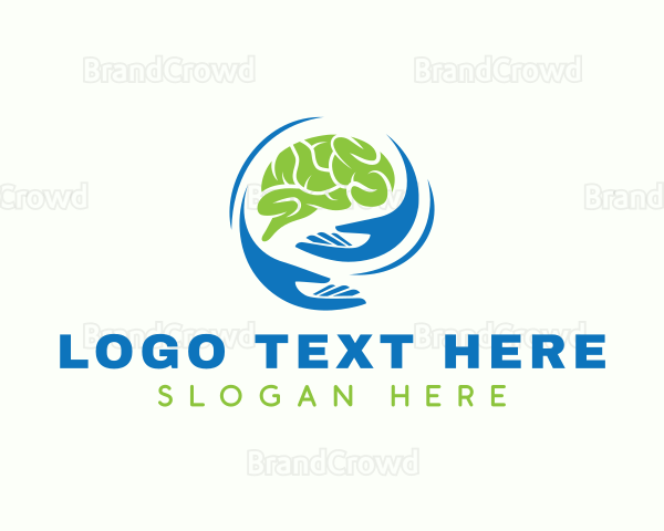 Brain Hand Psychologist Logo