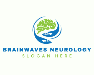 Brain Hand Psychologist logo design