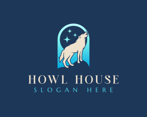 Wild Howling Wolf logo design