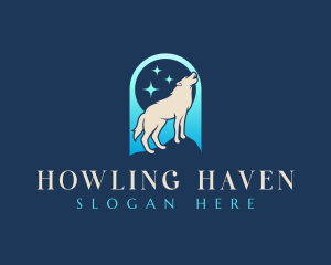 Wild Howling Wolf logo design