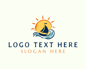 Tropical - Ocean Boat Wave logo design
