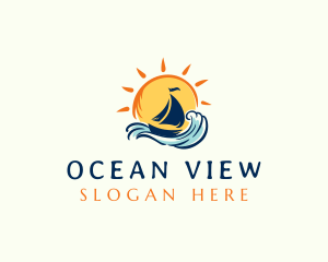 Ocean Boat Wave logo design