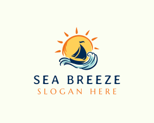 Ocean Boat Wave logo design