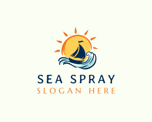 Ocean Boat Wave logo design