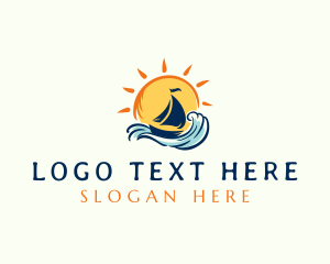 Marine - Ocean Boat Wave logo design