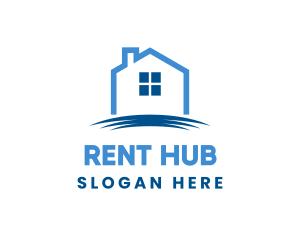 Blue House Renovation logo design