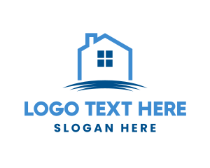 Land - Blue House Renovation logo design