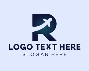 Hangar - Blue Airplane Letter R logo design