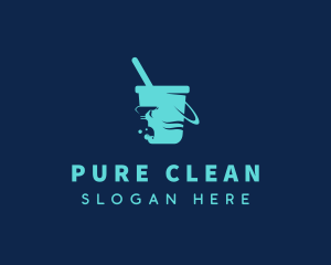 Bucket Spray Bottle Cleaning logo design