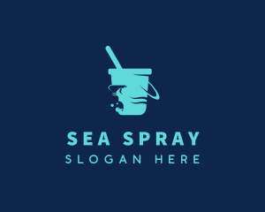 Bucket Spray Bottle Cleaning logo design