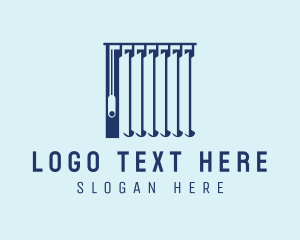 Home Decor - Blue Window Blinds logo design