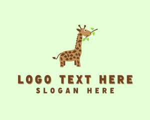 Kindergarten - Baby Giraffe Safari logo design