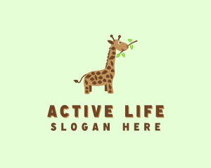 Stuffed Toy - Baby Giraffe Safari logo design