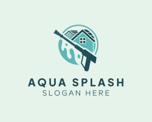 Pressure Washer Roof Splash  logo design