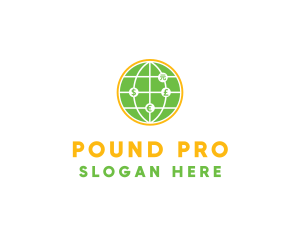 Pound - International Foreign Exchange Globe logo design