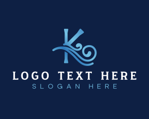 Enterprise - Water Wave Letter K logo design