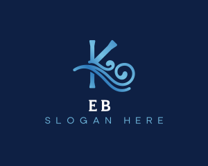 Water Wave Letter K Logo