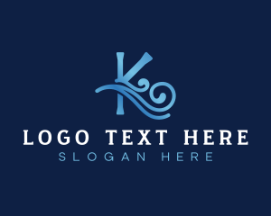 Letter K - Water Wave Letter K logo design