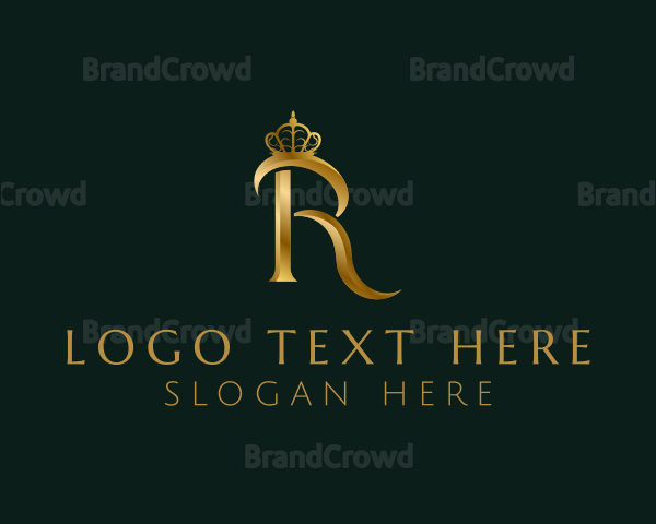 Premium Royal Monarch Letter R Logo