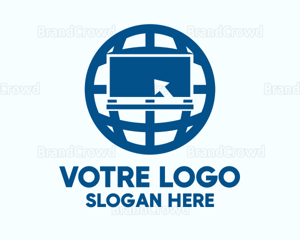Blue Globe Computer Logo