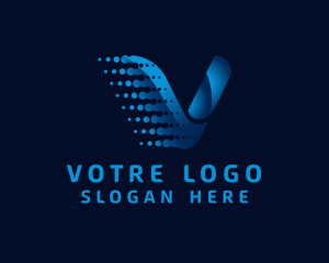 Industry - Halftone Dots Letter V logo design
