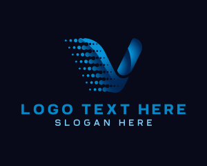 Telecom - Generic Business Letter V logo design
