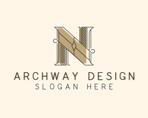 Architect Interior Design Letter A logo design