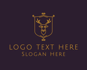 Gold - Elegant Deer Crest logo design