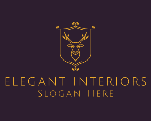 Elegant Deer Crest logo design