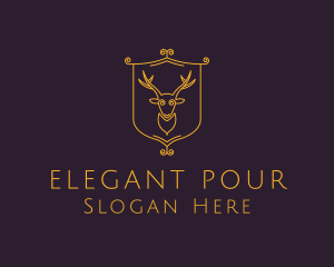 Elegant Deer Crest logo design