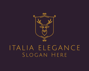 Elegant Deer Crest logo design