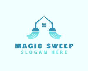 Housekeeping Clean Broom logo design