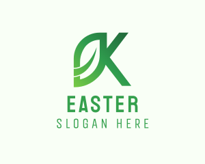 Leaf Letter K Logo