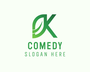 Leaf Letter K Logo
