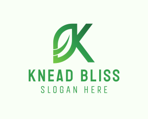 Leaf Letter K logo design