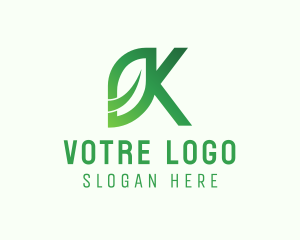 Environment Friendly - Leaf Letter K logo design