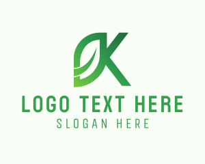 Agriculturist - Leaf Letter K logo design