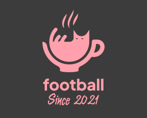 Coffee Shop - Pink Cat Cafe logo design