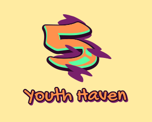 Teen - Graffiti Art Number 5 logo design