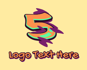 Teen - Graffiti Art Number 5 logo design