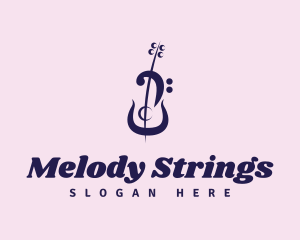 Violin - Violin Musical Note logo design