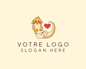 Cute Otter Heart logo design