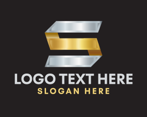Letter Fl - Metal Shiny Letter S logo design