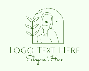 Skin Clinic - Minimalist Nature Woman logo design