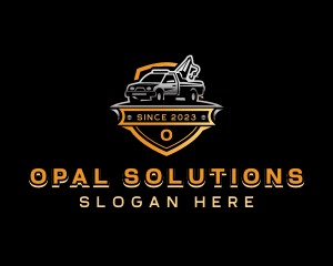 Tow Truck Shield logo design