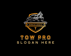 Tow Truck Shield logo design