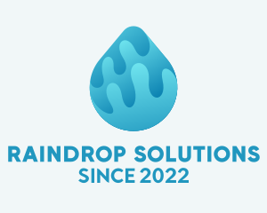 Raindrop - Plumbing Water Droplet logo design