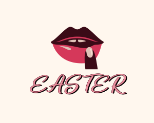 Lip Gloss Finger Mouth logo design