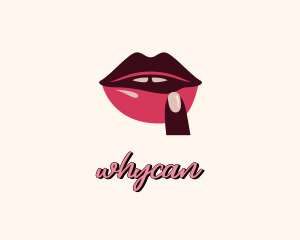 Makeup - Lip Gloss Finger Mouth logo design